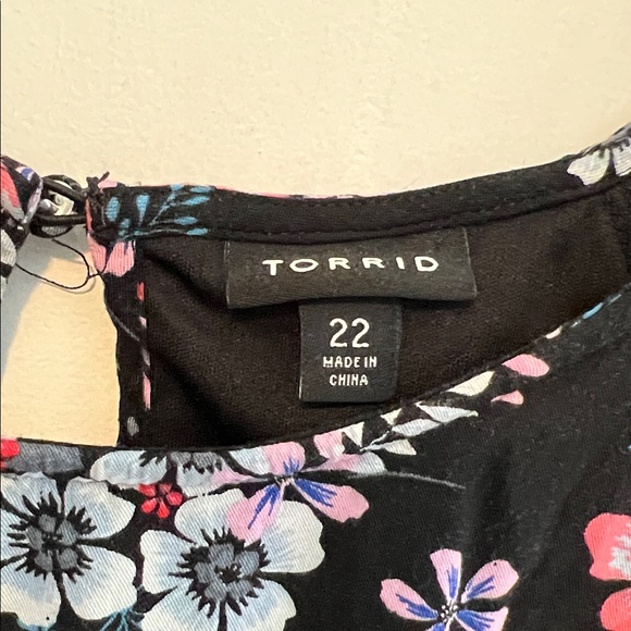 Torrid Black Floral Dress with Pink and Blue Accents - Picture 2 of 3